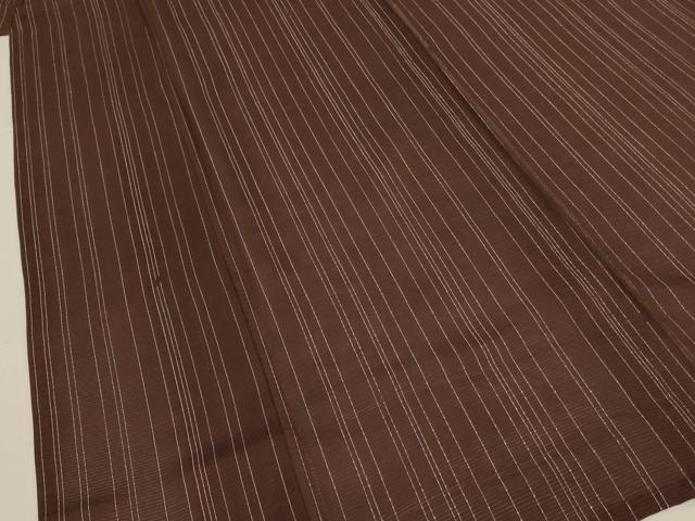 平和屋着物*夏物 小紋 絽 変わり縞 銀糸 正絹 逸品 AABK6536jd