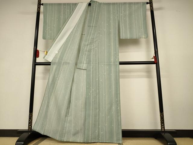 平和屋着物*夏物 小紋 紗 舞花文 洗える着物 AABK6549jd