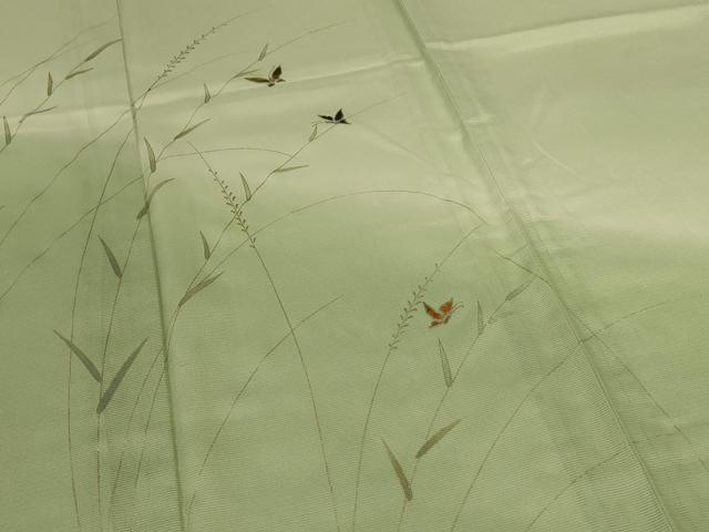 平和屋着物*夏物 訪問着 絽 花蝶文 金銀彩 洗える着物 AABK6550jd