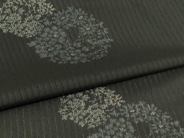 平和屋着物*夏物 小紋 紗 花丸文 黒地 洗える着物 AABK6562jd