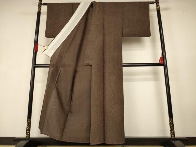 平和屋着物*夏物 小紋 紗紬 メダカ 正絹 逸品 AABK6578jd