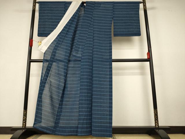 平和屋着物*夏物 紗紬 格子 正絹 逸品 AABK6584jd