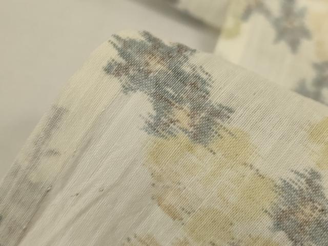 平和屋着物*夏物 小千谷ちぢみ 流水枝花文 麻 逸品 AABK6585jd