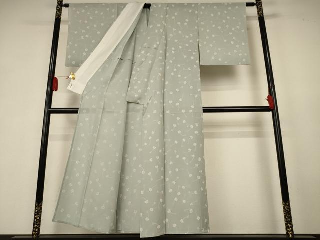 平和屋着物*夏物 小紋 絽 舞花文 正絹 逸品 AABK6586jd