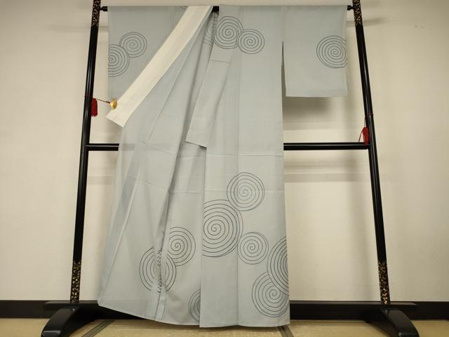 平和屋着物*夏物 訪問着 絽 渦巻き文 正絹 逸品 AABK6594jd