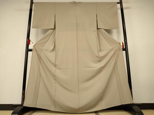 平和屋着物*夏物 色無地 絽縮緬 白橡色 正絹 逸品 未使用 AABK6595jd