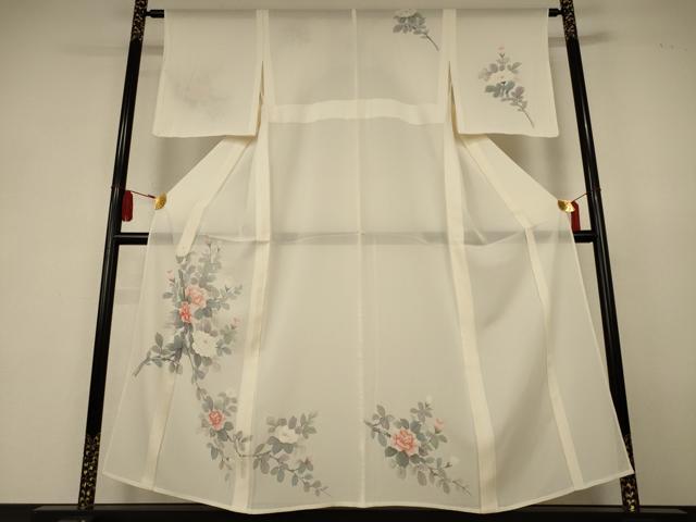 平和屋着物*夏物 訪問着 絽 手描き 草花文 正絹 逸品 未使用 AABK6596jd