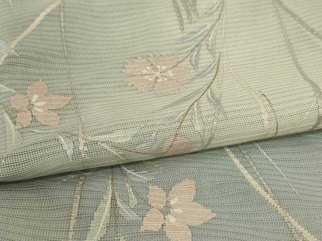 平和屋着物*夏物 訪問着 紋絽 枝垂れ草花文 暈し染め 金銀彩 ロング丈 正絹 逸品 AABK6615jd