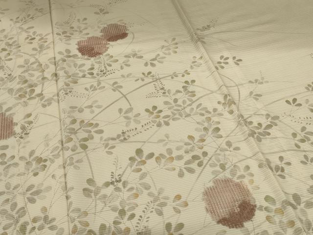 平和屋着物*夏物 訪問着 絽 竹屋町刺繍 萩 ドロンワーク 暈し染め 銀糸 正絹 逸品 AABK6616jd