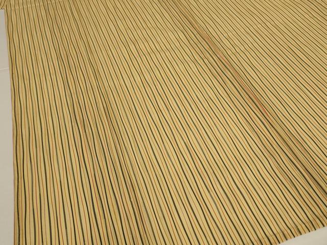 平和屋着物*夏物 小紋 縞紋紗 よろけ縞 正絹 逸品 AABK6629jd