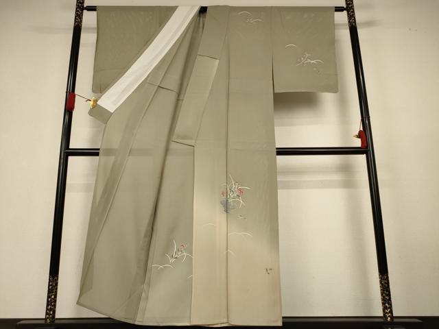 平和屋着物*夏物 訪問着 絽 飾花文 暈し染め 銀彩 正絹 逸品 未使用 AABK6637jd