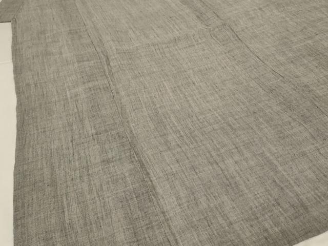 平和屋着物*夏物 男性 小千谷ちぢみ 素鼠色 麻 逸品 AABK6650jd