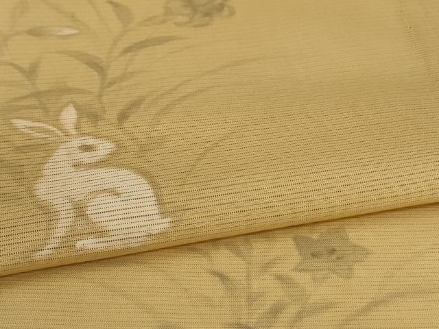 平和屋着物*夏物 訪問着 絽 草花文 兎 正絹 逸品 AABK6652jd