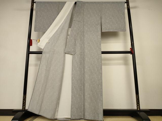 平和屋着物*夏物 小紋 絽 京友禅 花尽くし 反端付き 正絹 逸品 AABK6654jd