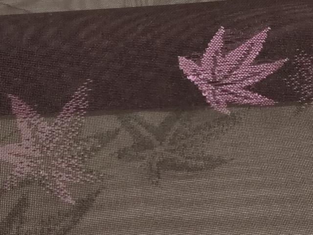 平和屋着物*夏物 小紋 紗 舞葉文 正絹 逸品 未使用 AABK6656jd