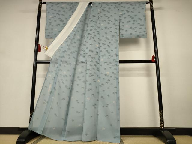 平和屋着物*夏物 二代目 川村久太郎 訪問着 紗紬 笹文 正絹 逸品 AABK6659jd