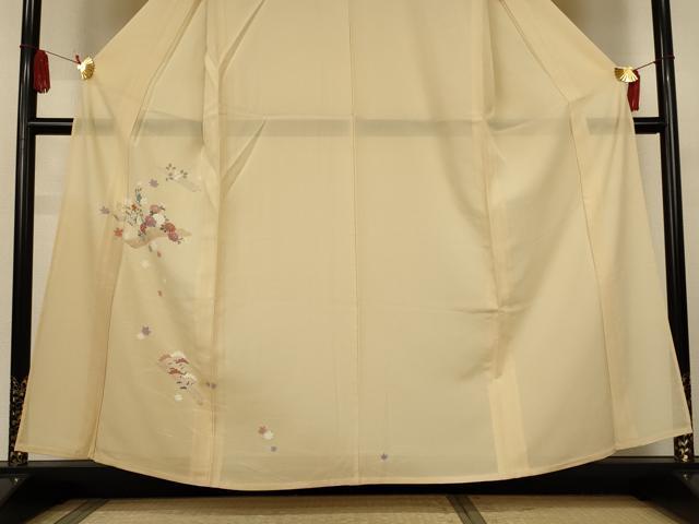 平和屋着物*夏物 訪問着 絽 流水筏花文 銀彩 正絹 逸品 AABK6661jd