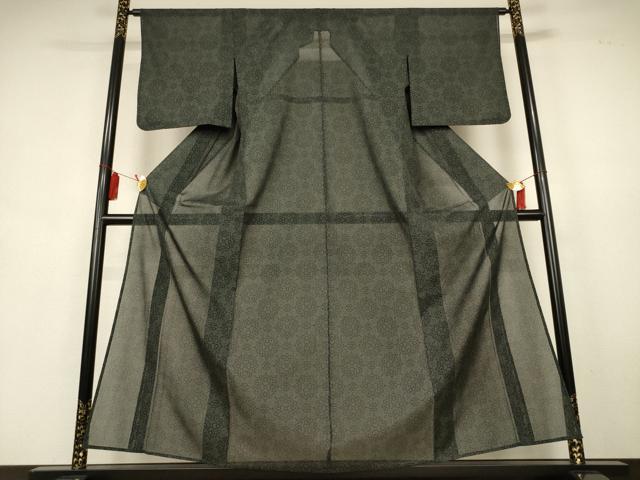 平和屋着物*夏物 小紋 紗 正倉院花文 洗える着物 AABK6663jd