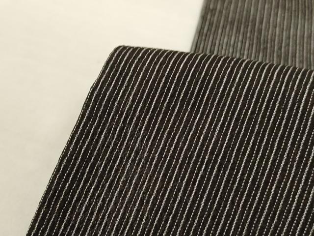 平和屋着物▽本塩沢 単衣 変わり市松文様 黒地 正絹 逸品 AABK6673jd