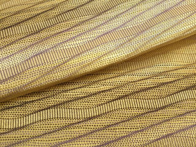 平和屋着物●太鼓柄袋帯 よろけ縞 金糸 正絹 逸品 AABK6741pf