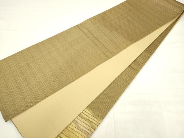 平和屋着物●太鼓柄袋帯 よろけ縞 金糸 正絹 逸品 AABK6741pf