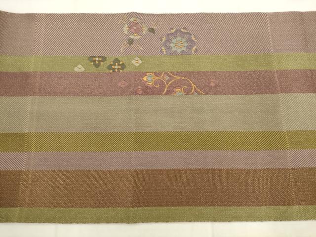 平和屋着物●ひなや工房 くむ・あむ・おる 伊豆蔵明彦 太鼓柄袋帯 総刺繍 飾花文 金糸 正絹 逸品 AABK6752pf