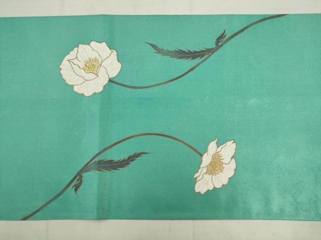 平和屋着物●染色作家 田中文子 太鼓柄袋帯 草花文 金彩 正絹 逸品 AABK6764pf