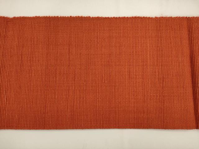 平和屋着物●八寸名古屋帯 紬地 色無地 柿渋色 逸品 AABK6791pf