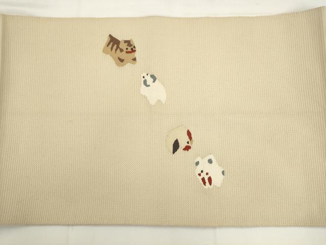 平和屋着物●綴れ 八寸名古屋帯 十二支 正絹 逸品 AABK6805pf