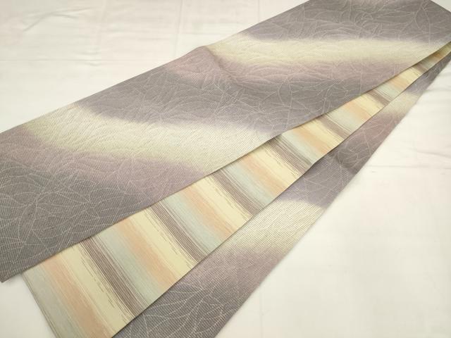 平和屋着物●両面全通柄袋帯 霞文 金糸 正絹 逸品 AABK6808pf