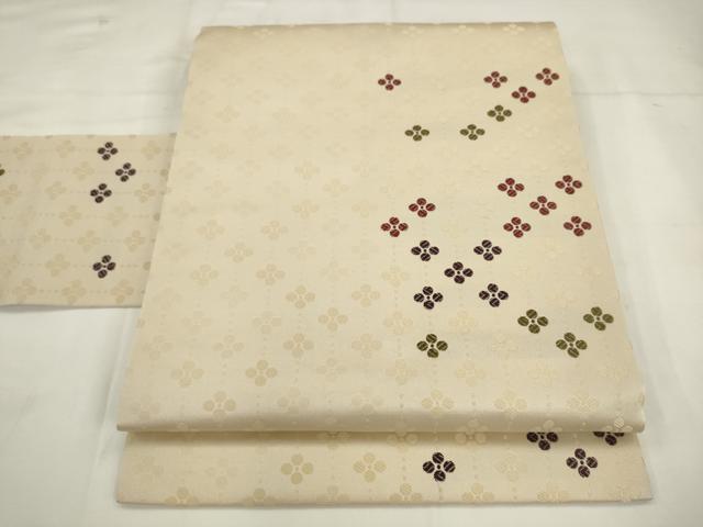 平和屋着物●九寸名古屋帯 唐織 舞花文 正絹 逸品 AABK6811pf