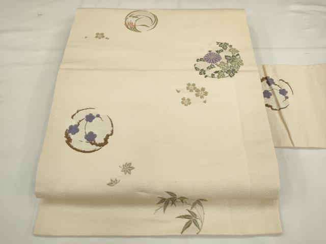 平和屋着物●九寸名古屋帯 唐織 京ロマン 正絹 逸品 AABK6836pf