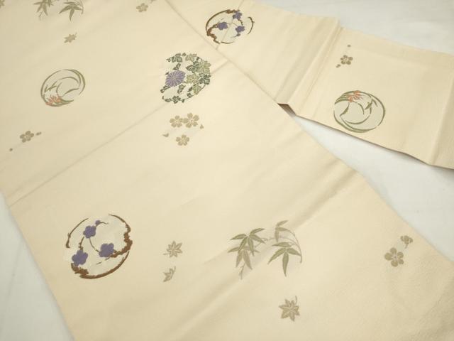 平和屋着物●九寸名古屋帯 唐織 京ロマン 正絹 逸品 AABK6836pf