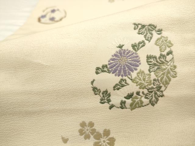 平和屋着物●九寸名古屋帯 唐織 京ロマン 正絹 逸品 AABK6836pf