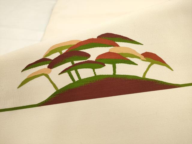 平和屋着物●爪搔き本綴れ 八寸名古屋帯 風景文 正絹 逸品 AABK6845pf