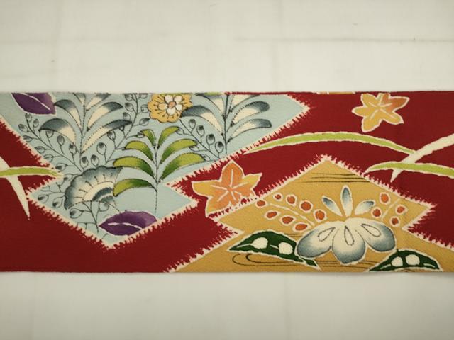 平和屋着物●九寸名古屋帯 辻が花 鬼しぼ縮緬 正絹 逸品 AABK6846pf