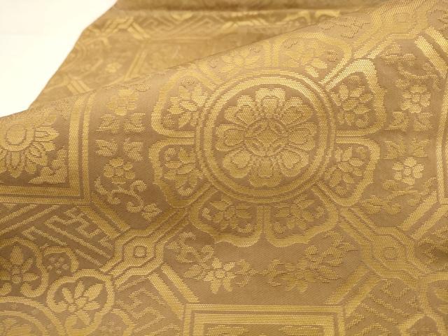 平和屋着物●西陣 川島織物 九寸名古屋帯 蜀江花文 金糸 正絹 逸品 AABK6850pf