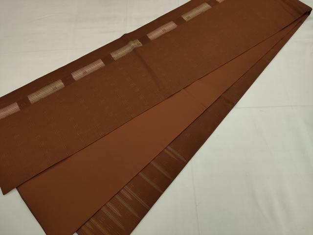 平和屋着物●全通柄袋帯 花織 間道 正絹 逸品 AABK6868pf