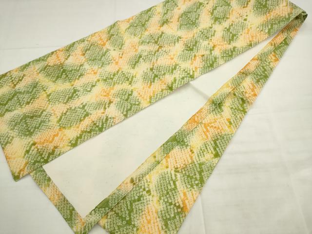 平和屋着物●全通柄九寸開き名古屋帯 総絞り 霞文 正絹 逸品 AABK6892pf
