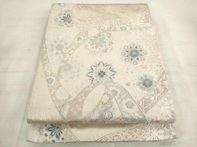 平和屋着物●六通柄袋帯 唐織 飾花文 金銀糸 正絹 逸品 AABK6902pf