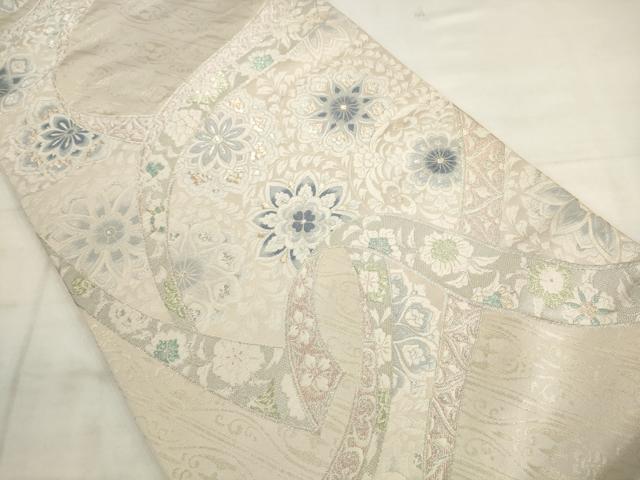 平和屋着物●六通柄袋帯 唐織 飾花文 金銀糸 正絹 逸品 AABK6902pf