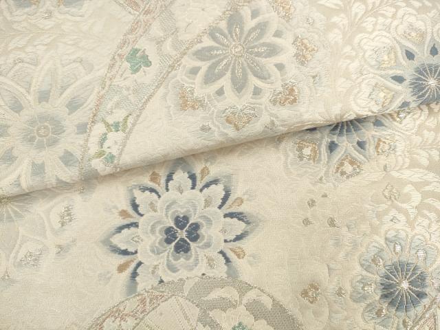平和屋着物●六通柄袋帯 唐織 飾花文 金銀糸 正絹 逸品 AABK6902pf