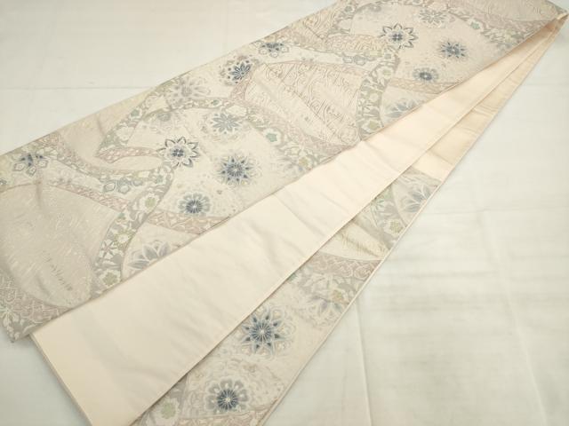 平和屋着物●六通柄袋帯 唐織 飾花文 金銀糸 正絹 逸品 AABK6902pf