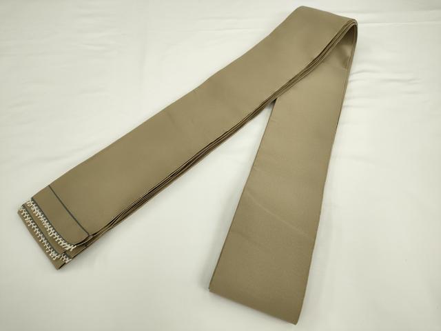 平和屋本店●男性 爪掻き本綴れ 角帯 色無地 榛色 共箱付き 正絹 逸品 AABK6914pf