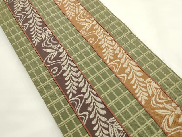 平和屋着物●半幅帯 流水枝葉文 正絹 逸品 AABK6933pf