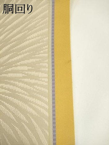 平和屋着物●本場筑前博多織 半幅帯 間道 正絹 逸品 AABK6943pf