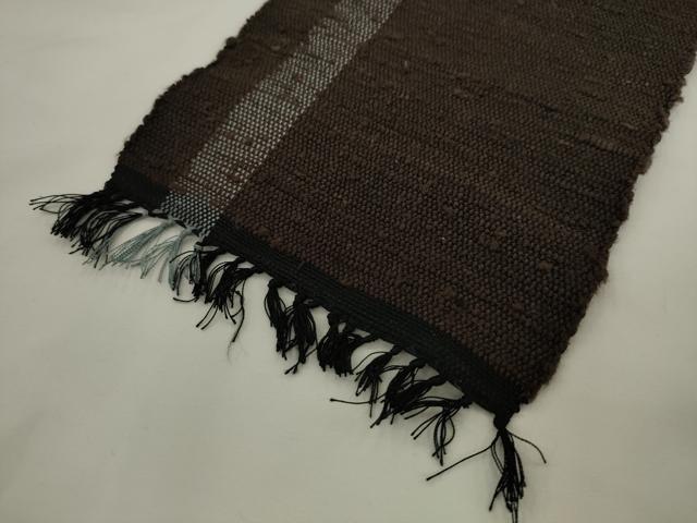 平和屋着物●半幅帯 一重帯 紬地 間道 正絹 逸品 AABK6946pf