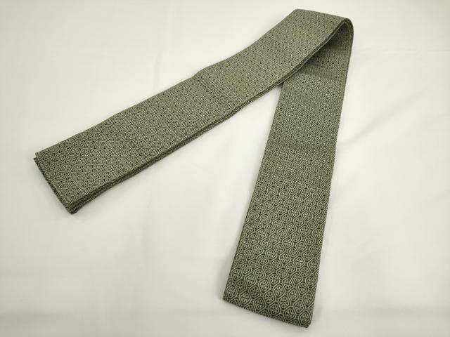 平和屋着物●男性 本場筑前博多織 角帯 七宝花文 正絹 逸品 AABK6955pf