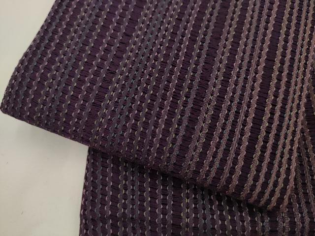 平和屋着物●男性 角帯 よろけ縞 正絹 逸品 AABK6957pf