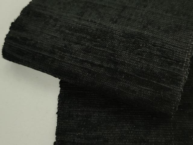 平和屋着物●男性 角帯 一重帯 紬地 霞文 黒地 正絹 逸品 AABK6963pf